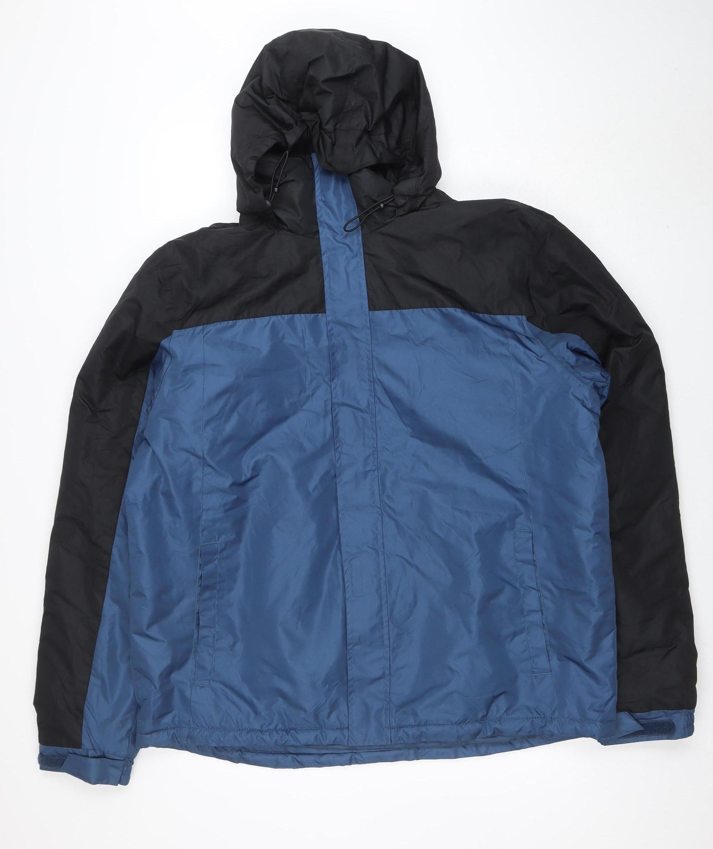 Crivit Men's Blue Black Hooded Windbreaker Jacket L