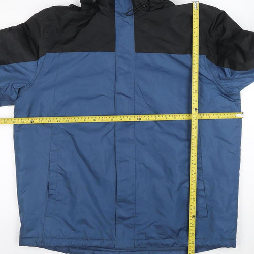 Crivit Men's Blue Black Hooded Windbreaker Jacket L