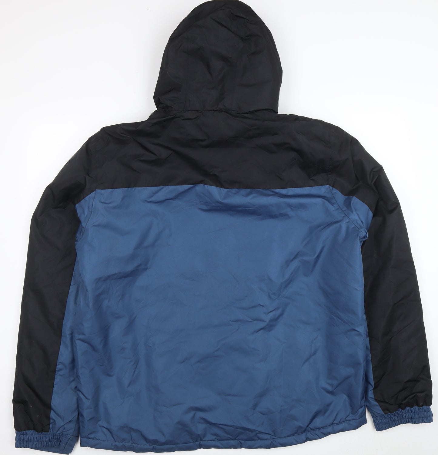 Crivit Men's Blue Black Hooded Windbreaker Jacket L