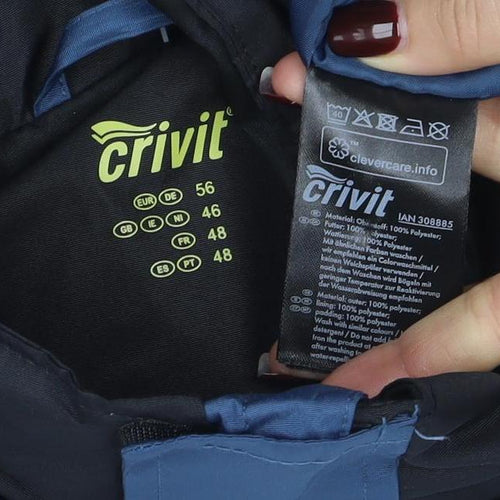 Crivit Men's Blue Black Hooded Windbreaker Jacket L