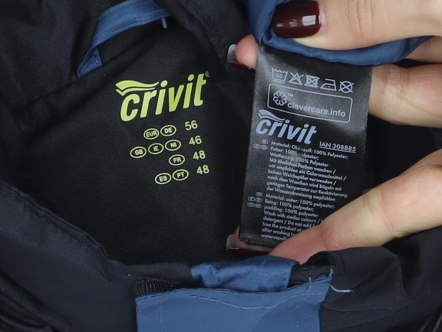 Crivit Men's Blue Black Hooded Windbreaker Jacket L