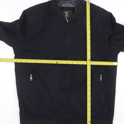 Marks and Spencer Men’s Blue Bomber Jacket M Regular Fit Zip Pockets