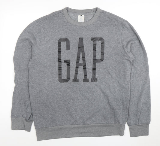 GAP Men's Grey Graphic Logo Crew Neck Sweatshirt M