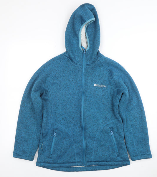 Mountain Warehouse Womens Blue Hooded Fleece Jacket Size 10