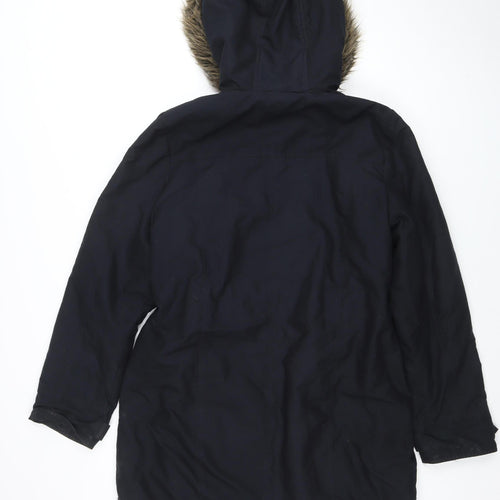 Dorothy Perkins Women’s Black Faux Fur Hooded Parka Coat Size 12