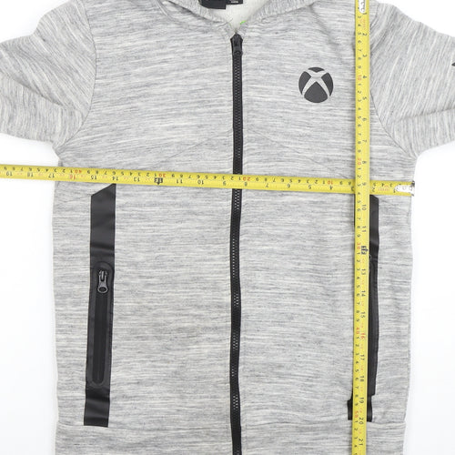 Xbox Boys Grey Full Zip Hoodie 10-11 Years 146cm Cotton Blend