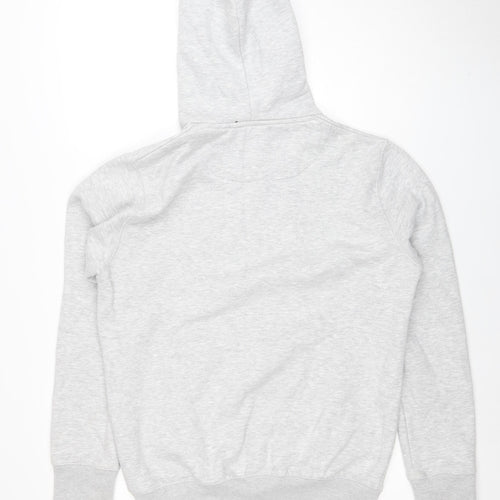 French Connection Men's Grey Pullover Hoodie M Logo Cotton Blend