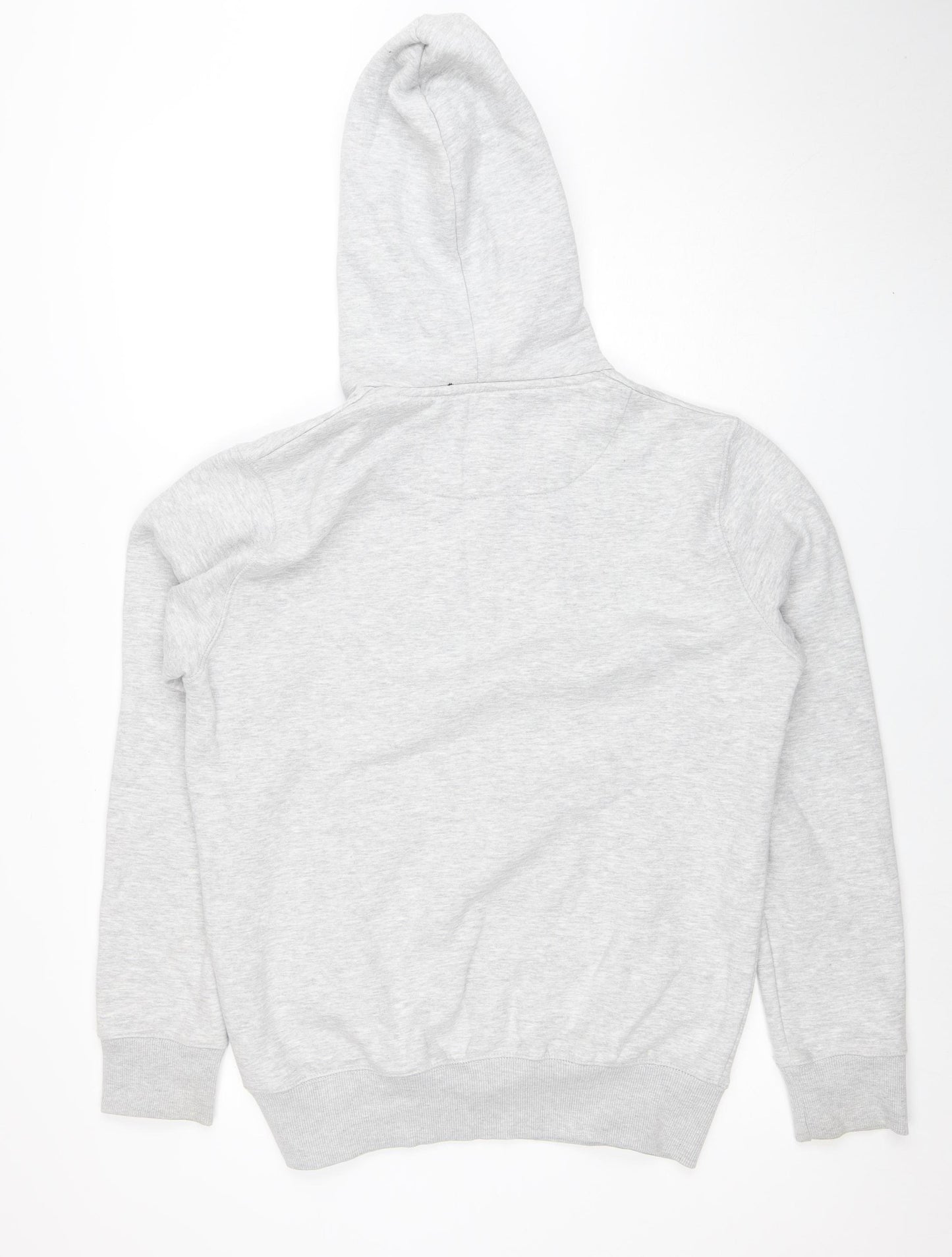 French Connection Men's Grey Pullover Hoodie M Logo Cotton Blend