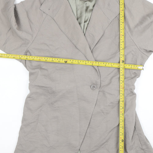 Weekday Women Beige Blazer Size 8 Classic Mid-Length Jacket