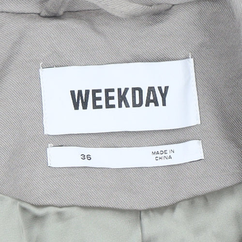 Weekday Women Beige Blazer Size 8 Classic Mid-Length Jacket