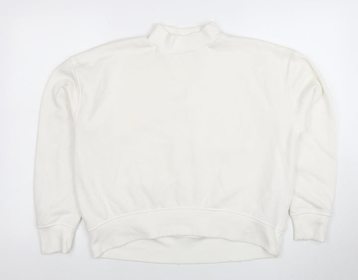 C&A Women Off White M Pullover Sweatshirt Cotton Blend