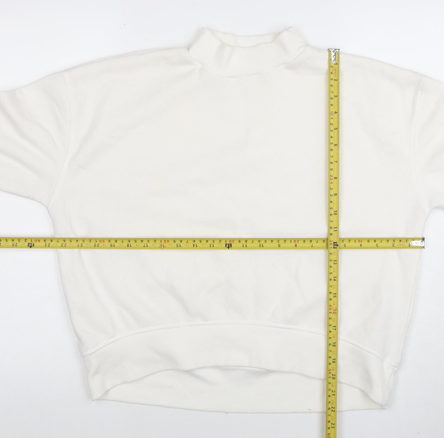 C&A Women Off White M Pullover Sweatshirt Cotton Blend