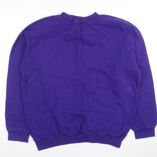 United Colors of Benetton Womens Purple Cotton Pullover Sweatshirt L