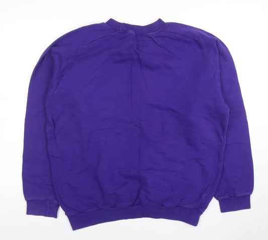 United Colors of Benetton Womens Purple Cotton Pullover Sweatshirt L