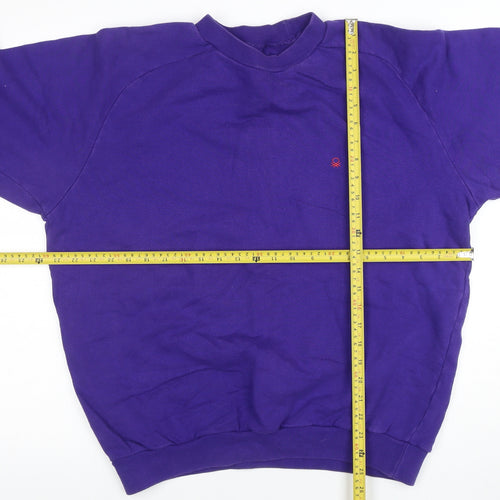 United Colors of Benetton Womens Purple Cotton Pullover Sweatshirt L