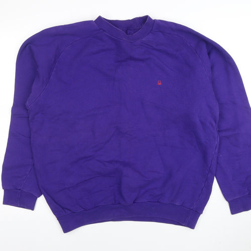 United Colors of Benetton Womens Purple Cotton Pullover Sweatshirt L