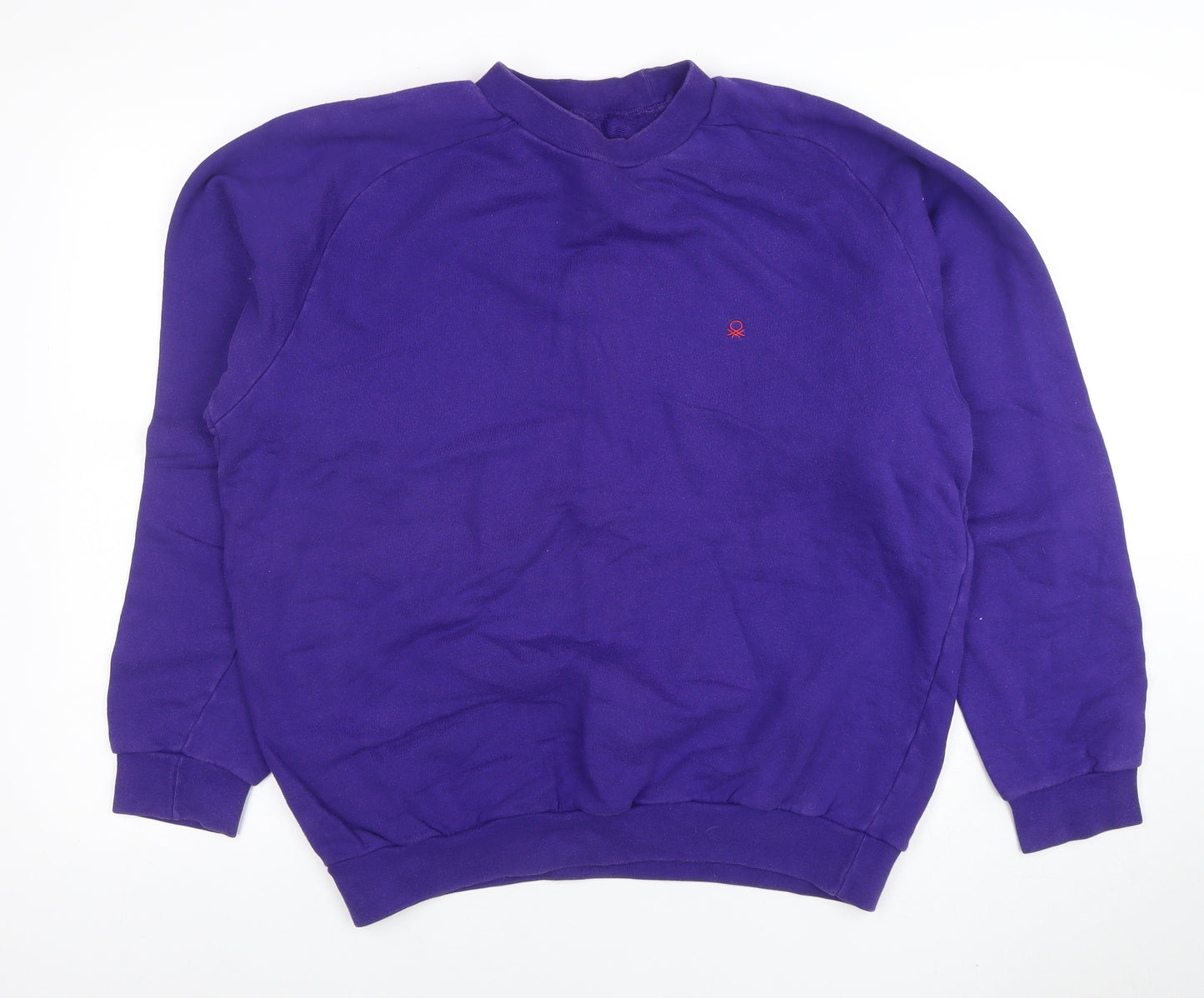 United Colors of Benetton Womens Purple Cotton Pullover Sweatshirt L