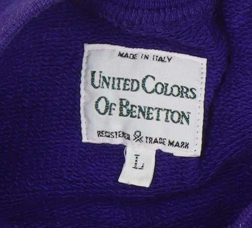 United Colors of Benetton Womens Purple Cotton Pullover Sweatshirt L