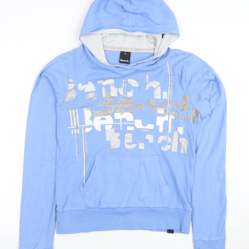 Bench Women Blue Hoodie Medium Pullover Graphic Cotton Sweatshirt