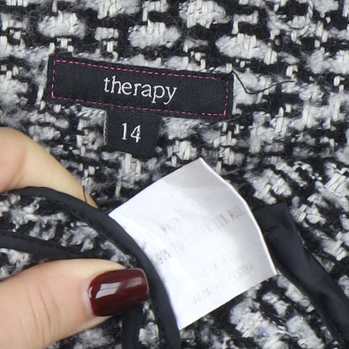 Therapy Women’s Grey Tweed Mid-Length Overcoat Size 14