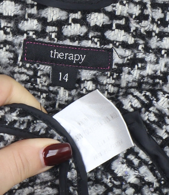 Therapy Women’s Grey Tweed Mid-Length Overcoat Size 14