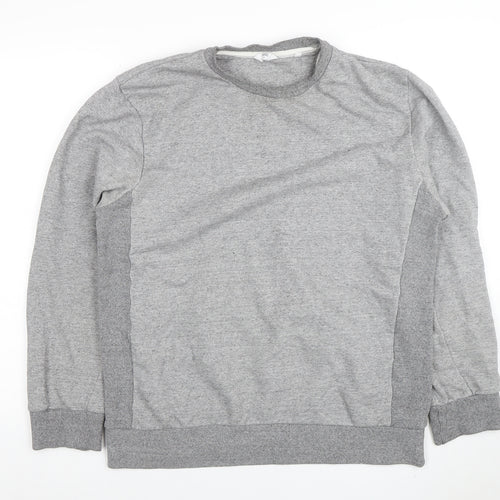 Next Men's Grey Cotton Pullover Sweatshirt Size L Regular Fit