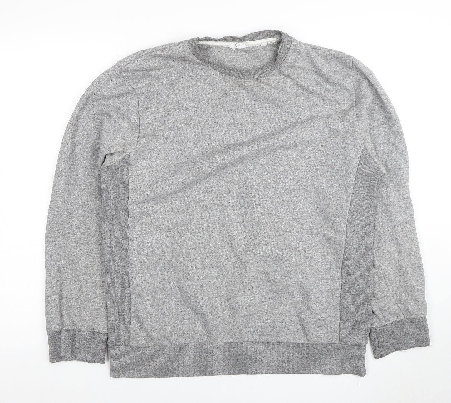 Next Men's Grey Cotton Pullover Sweatshirt Size L Regular Fit