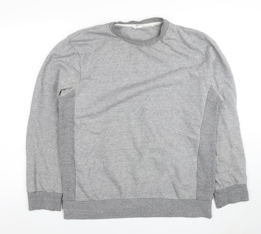 Next Men's Grey Cotton Pullover Sweatshirt Size L Regular Fit