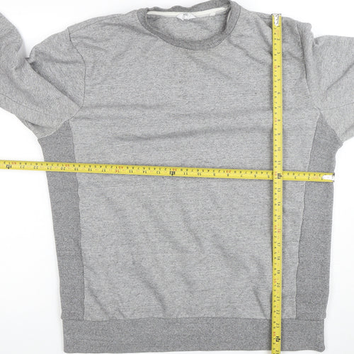 Next Men's Grey Cotton Pullover Sweatshirt Size L Regular Fit