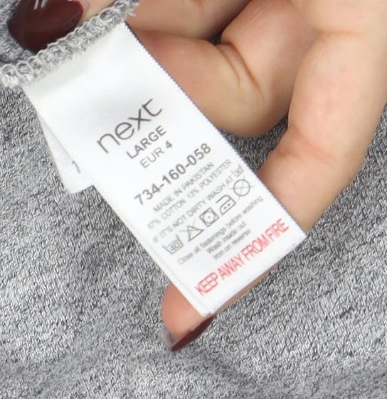 Next Men's Grey Cotton Pullover Sweatshirt Size L Regular Fit