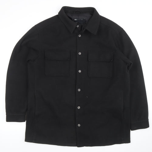 ASOS DESIGN Men's Black Mid-Length Wool Blend Jacket M 40in