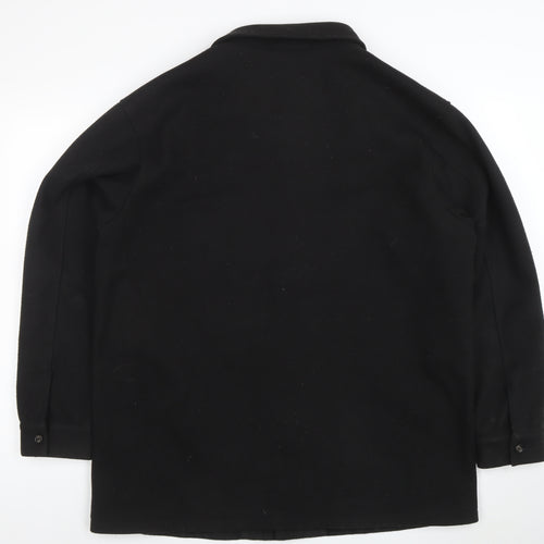 ASOS DESIGN Men's Black Mid-Length Wool Blend Jacket M 40in