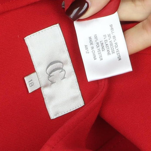 CC Women Red Tailored One-Button Blazer Jacket Size 18