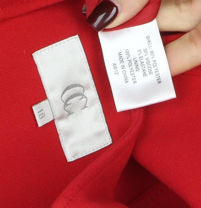 CC Women Red Tailored One-Button Blazer Jacket Size 18