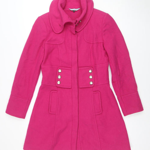 Red Herring Women's Pink Wool Blend Mid-Length Pea Coat Size 10