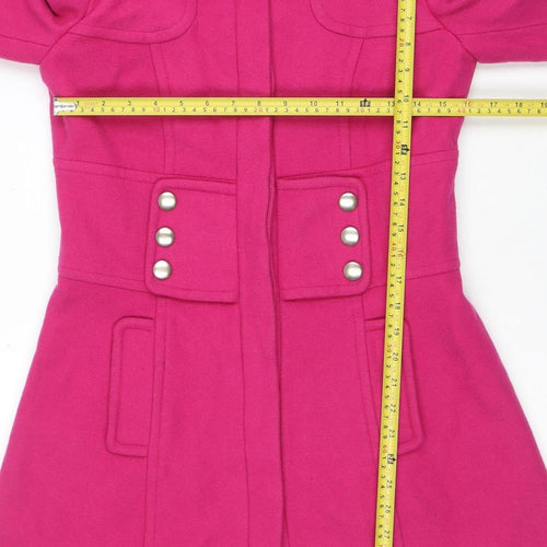 Red Herring Women's Pink Wool Blend Mid-Length Pea Coat Size 10