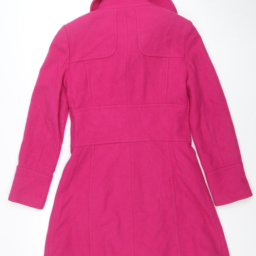 Red Herring Women's Pink Wool Blend Mid-Length Pea Coat Size 10