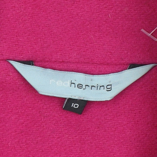 Red Herring Women's Pink Wool Blend Mid-Length Pea Coat Size 10