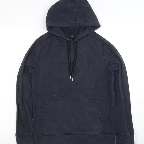River Island Men’s Blue XS Pullover Hoodie with Logo