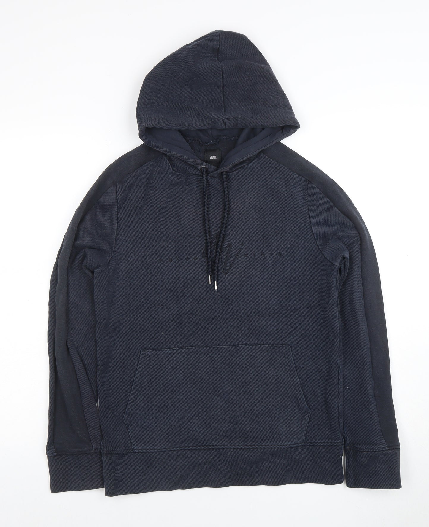 River Island Men’s Blue XS Pullover Hoodie with Logo
