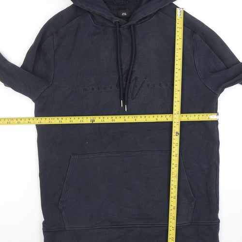 River Island Men’s Blue XS Pullover Hoodie with Logo