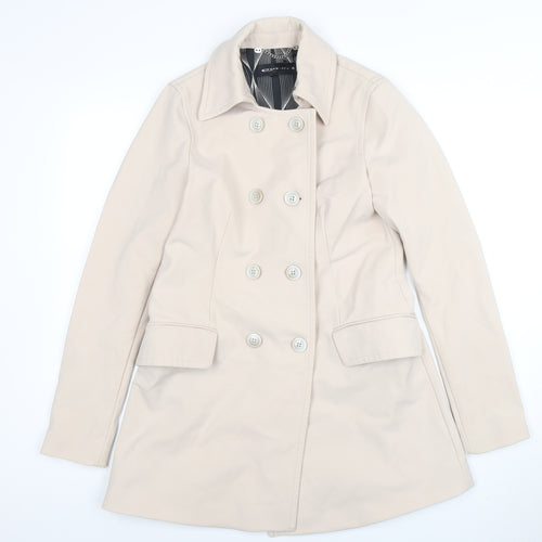 Expresso Women's Beige Trench Coat Size 10 Classic Mid-Length