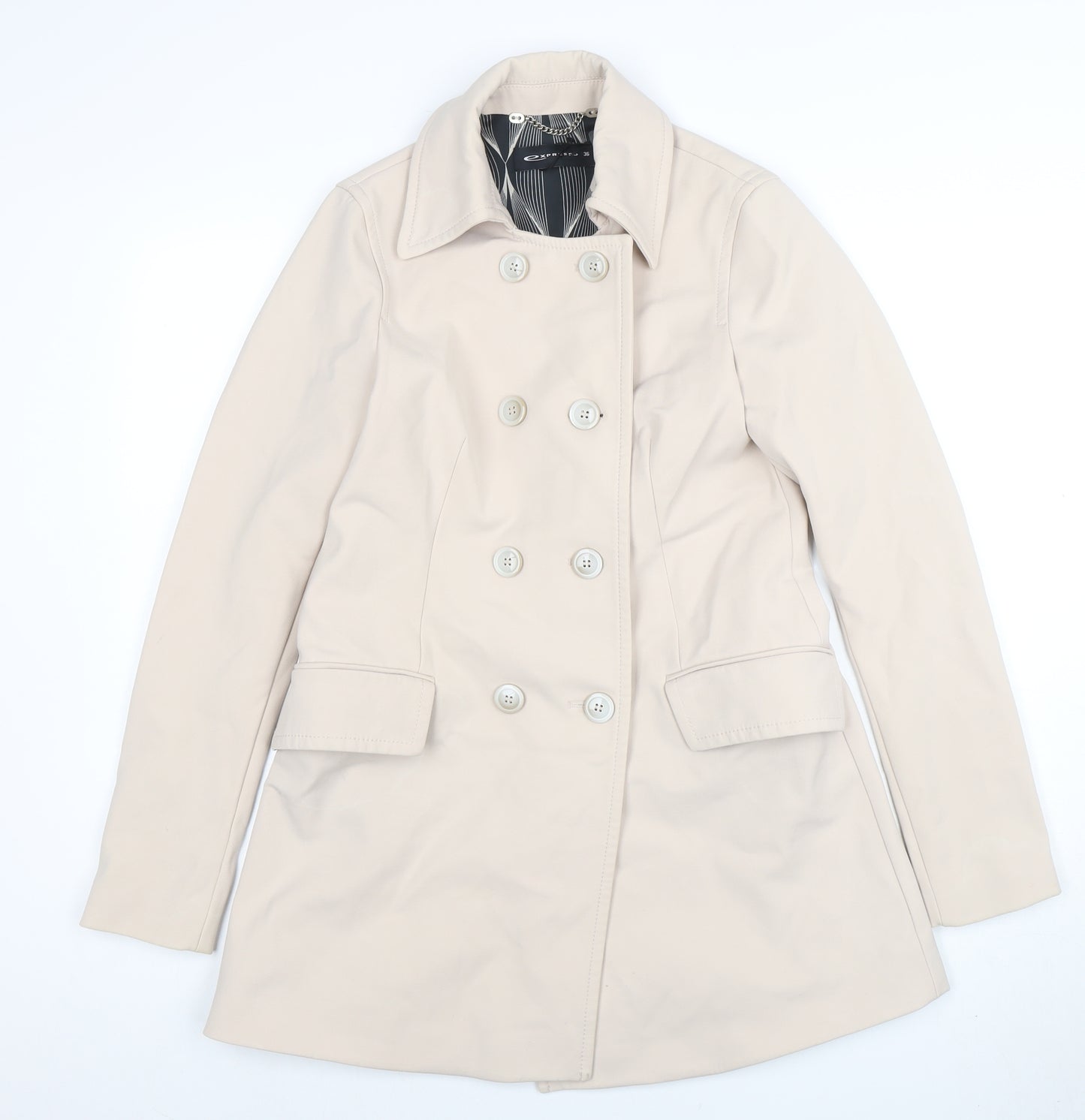 Expresso Women's Beige Trench Coat Size 10 Classic Mid-Length