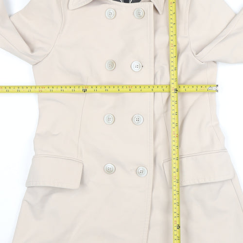 Expresso Women's Beige Trench Coat Size 10 Classic Mid-Length
