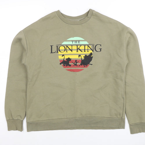 Disney Women Khaki XS Crew Neck Pullover Sweatshirt The Lion King