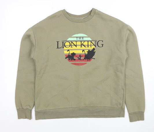 Disney Women Khaki XS Crew Neck Pullover Sweatshirt The Lion King