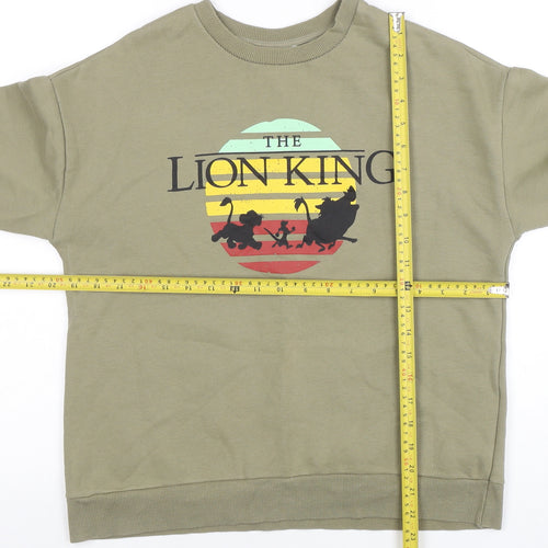 Disney Women Khaki XS Crew Neck Pullover Sweatshirt The Lion King