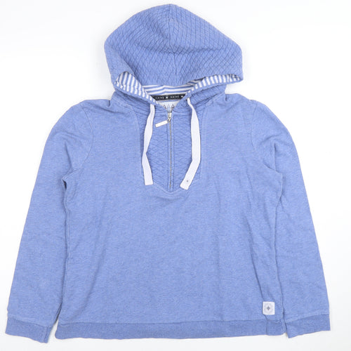 Maine New England Women's Blue 1/4 Zip Hooded Sweatshirt Size 14