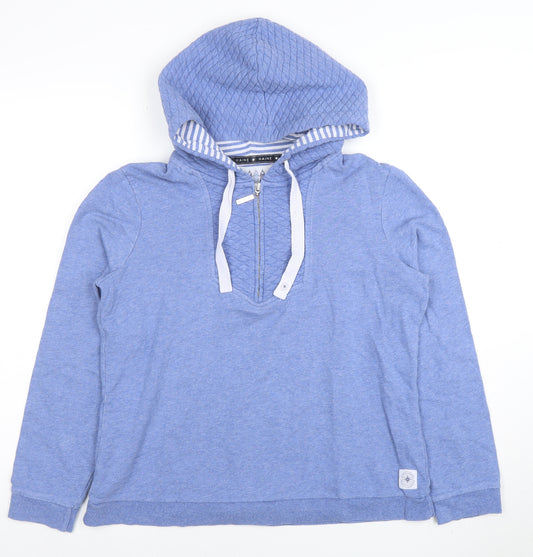 Maine New England Women's Blue 1/4 Zip Hooded Sweatshirt Size 14