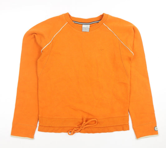 Nike Women Orange Long Sleeve Crew Neck Pullover Sweatshirt Size M